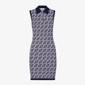 Women's Summer Blue Letter Printed Cotton Sleeveless Dresses #73433