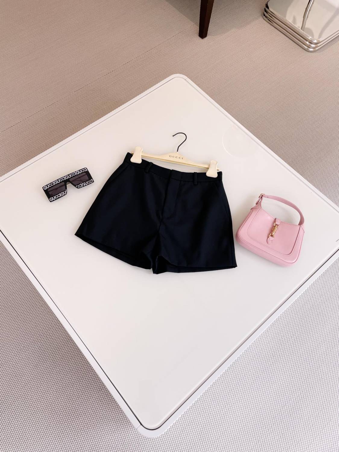 Women's Summer Solid Color Wide Mid Waist Short Casual Western Pants #75463