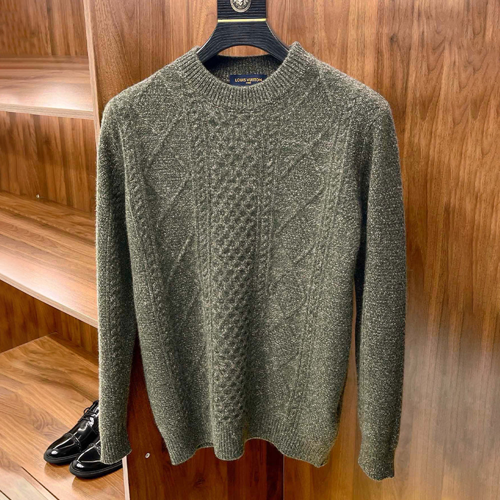 Men's Autumn And Winter Cashmere Round Neck Fit Solid Color Long Sleeve Sweater Ngvp #9655
