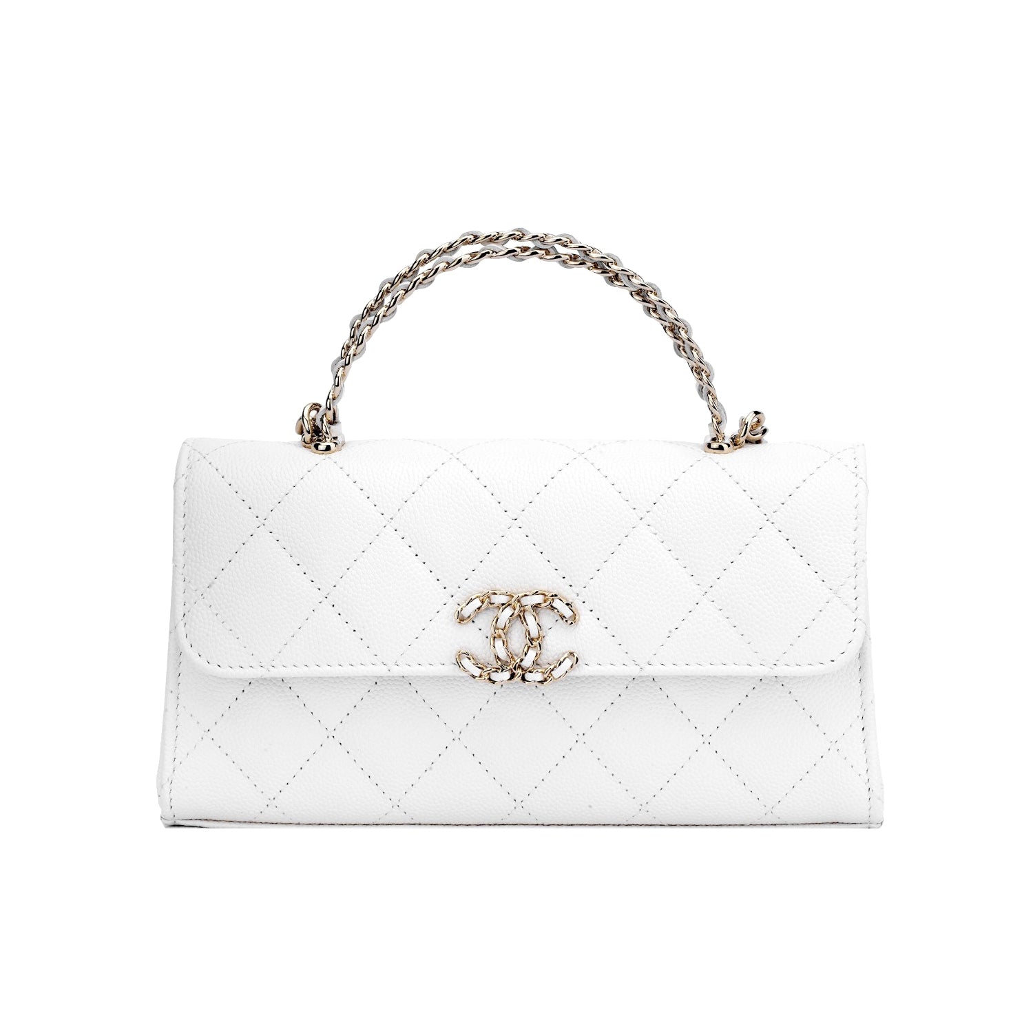 Women's Solid Color Diamond Pattern Chain Shoulder Strap Grain Embossed Leather Flap Bag Single Shoulder Handbag Crossbody Bags #77513