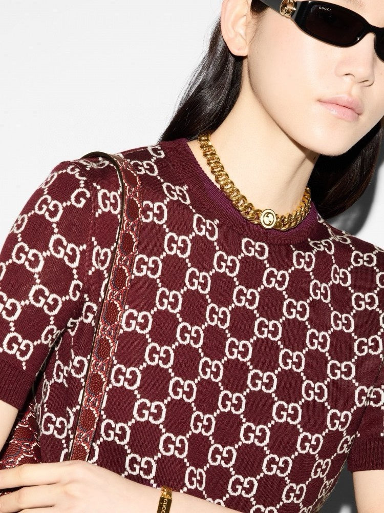 Spring Women's Monogrammed Reversible Crew Neck Short Sleeve Knit T-Shirt #73984