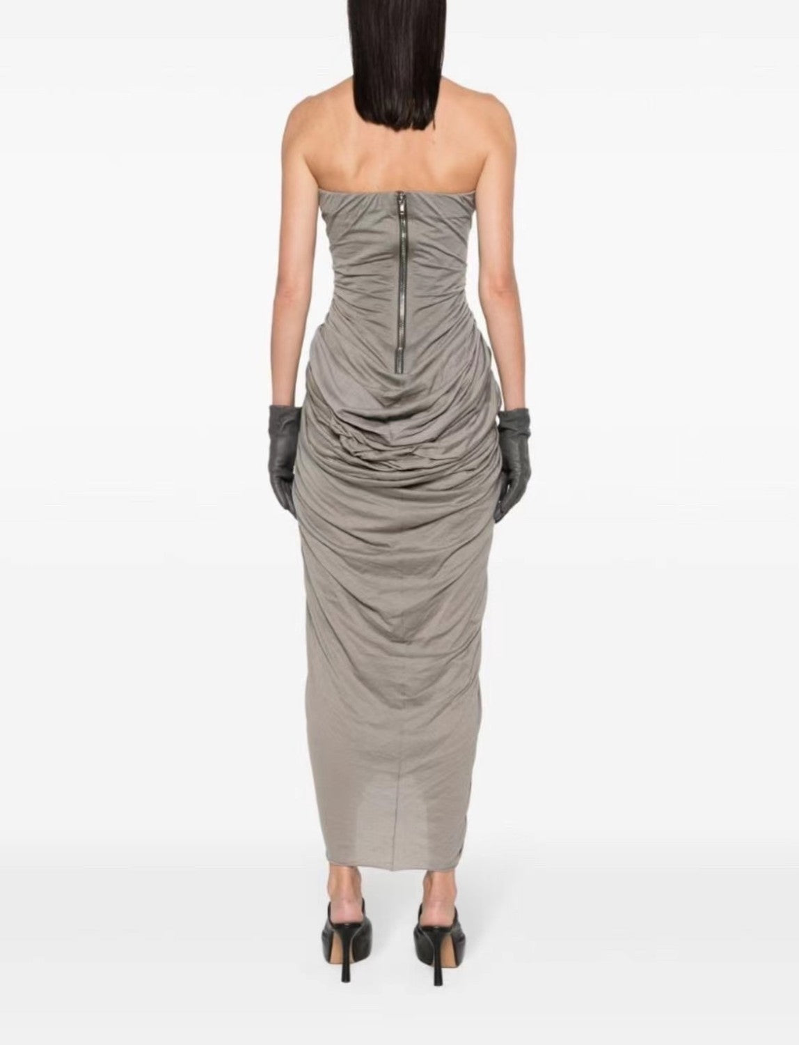 Women's Radiance Fishbone Corset Mid-length Pleated Dress Spring And Summer Fashion Solid Color Senior Temperament Dresses Ngvp #9128