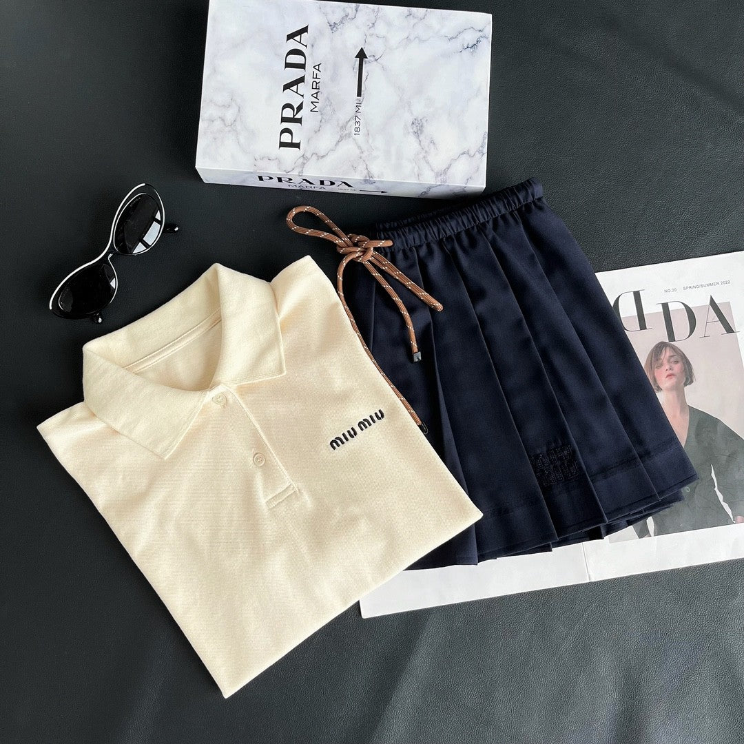 Women Summer Solid Color Letter Logo Embroidery Short Sleeve Polo Shirt T-Shirt #72356