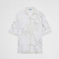 Women's Summer Floral Embroidery Lapel Loose Suspender Short Sleeve Two Piece Shirt Ngvp #8758