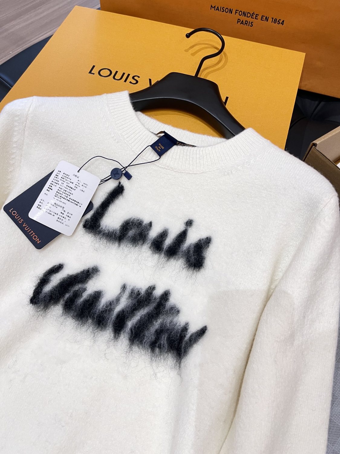 Women's Summer Crew Neck Monogrammed Cashmere Long Sleeve Knit Sweater #73667