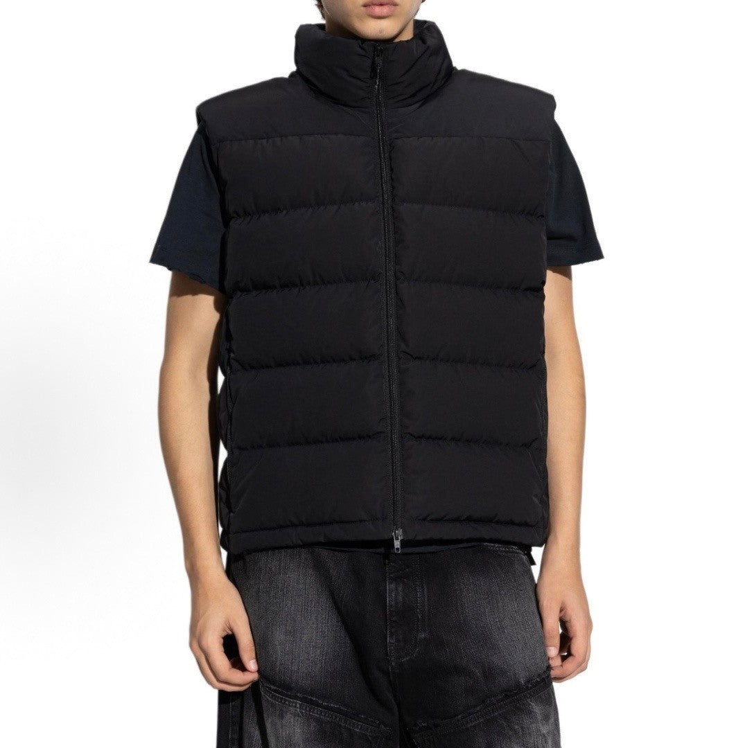 FallWinter Men's Full Print Zipper Stand Collar Warm Vest #83209A