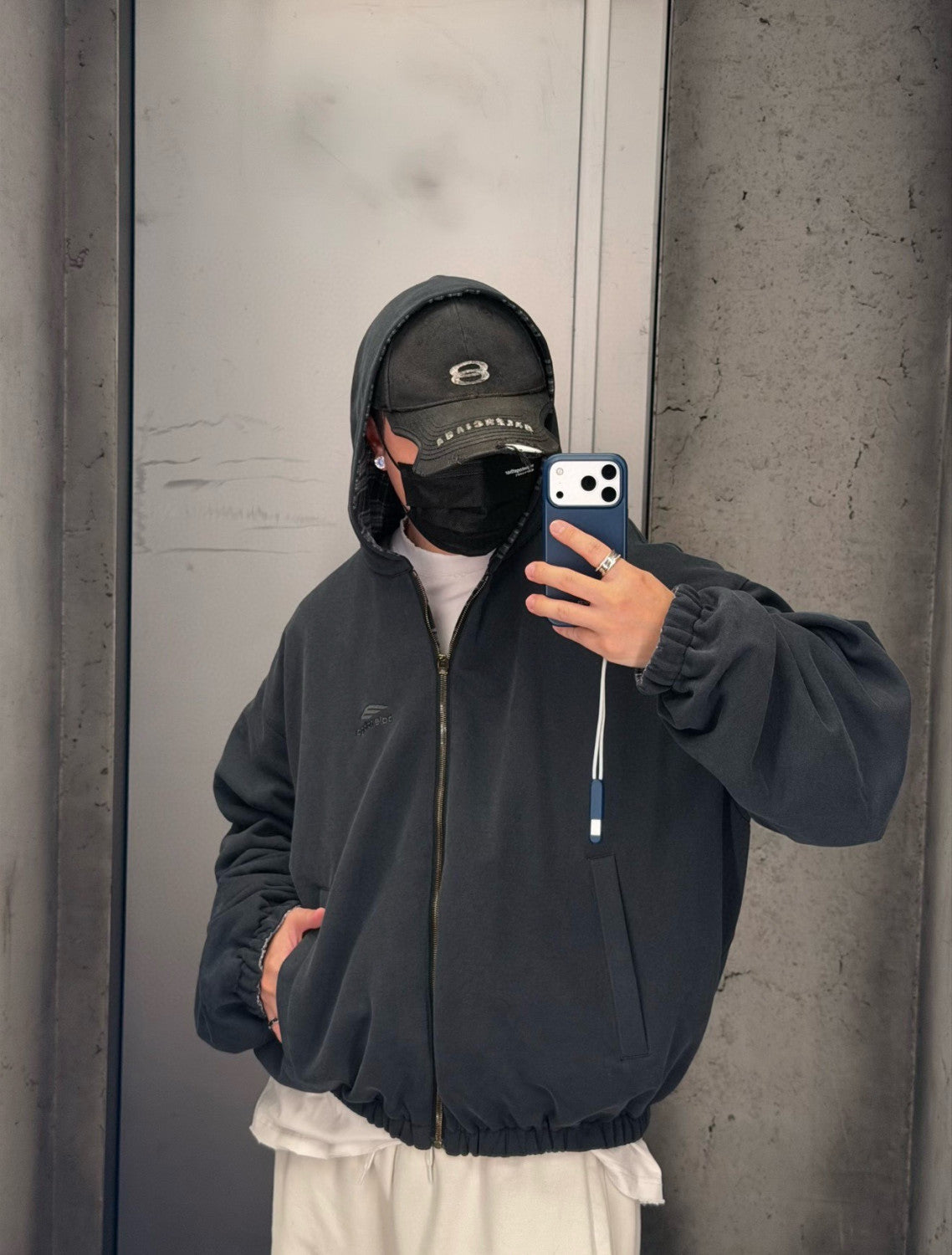 Men's And Women's 2025FW Plaid Double-sided Long-sleeved Zipper jacket Outerwear Hooded sweatshirt #194075