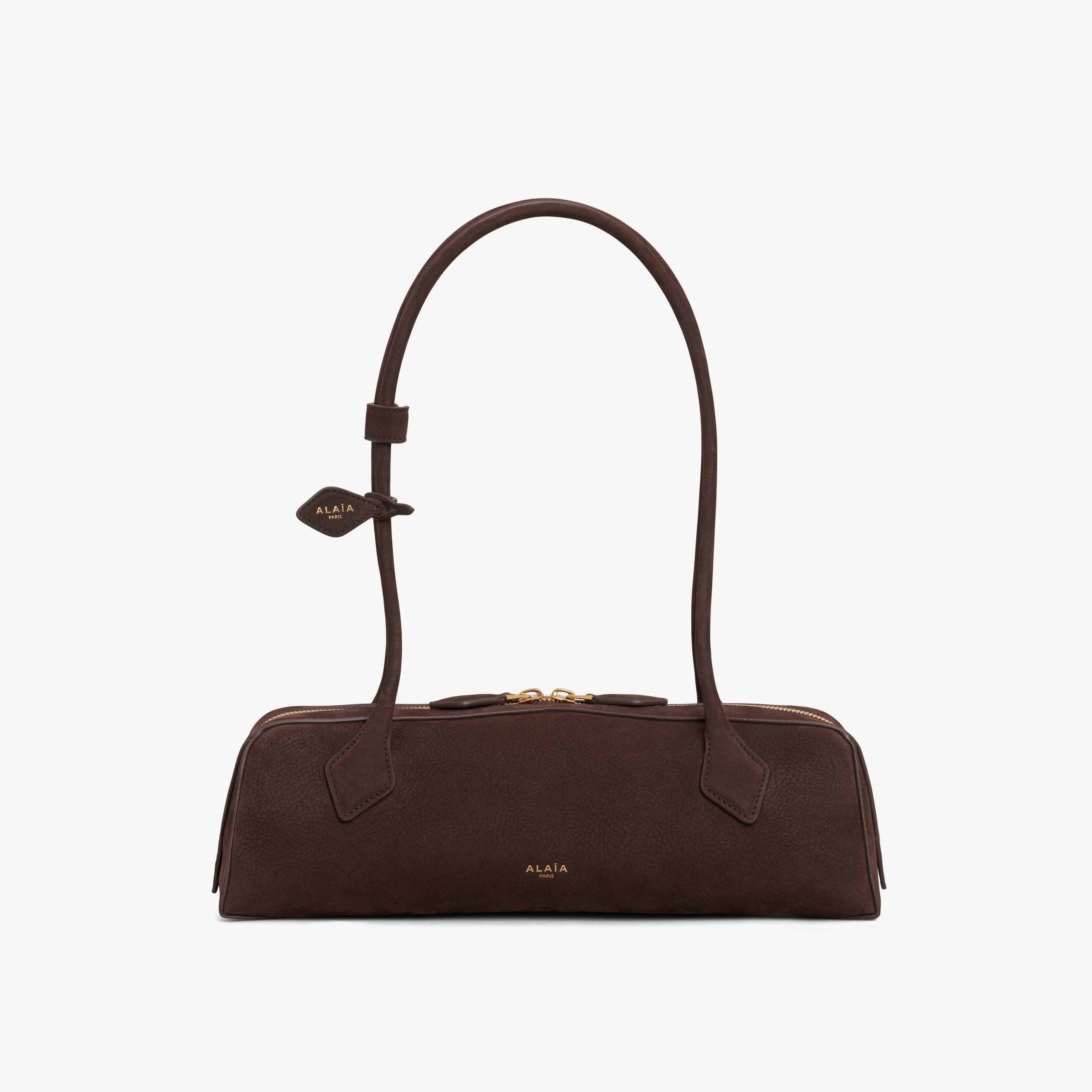 Alaia Le-Teckel Women's Goatskin Long Handle Handbag Solid Color Zipper Casual Shoulder Bag Bags #77835