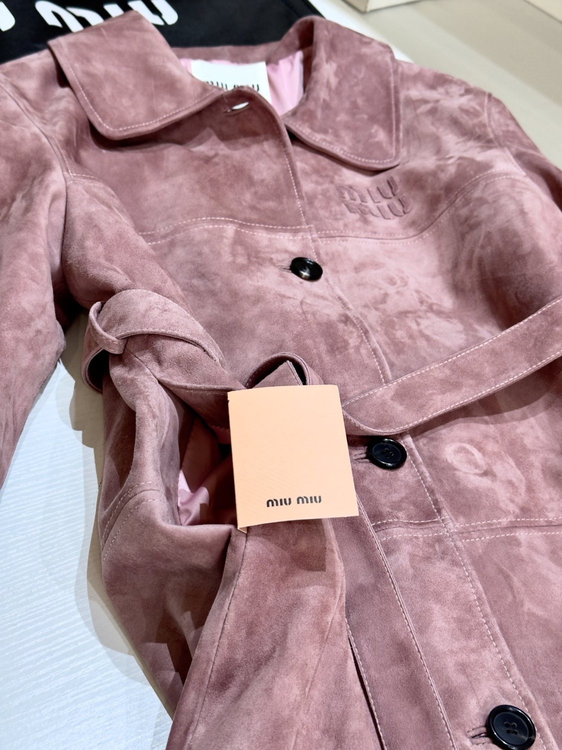 Women's Solid Color Logo Lapel Suede Single Breasted Pants Coat Jacket #72796