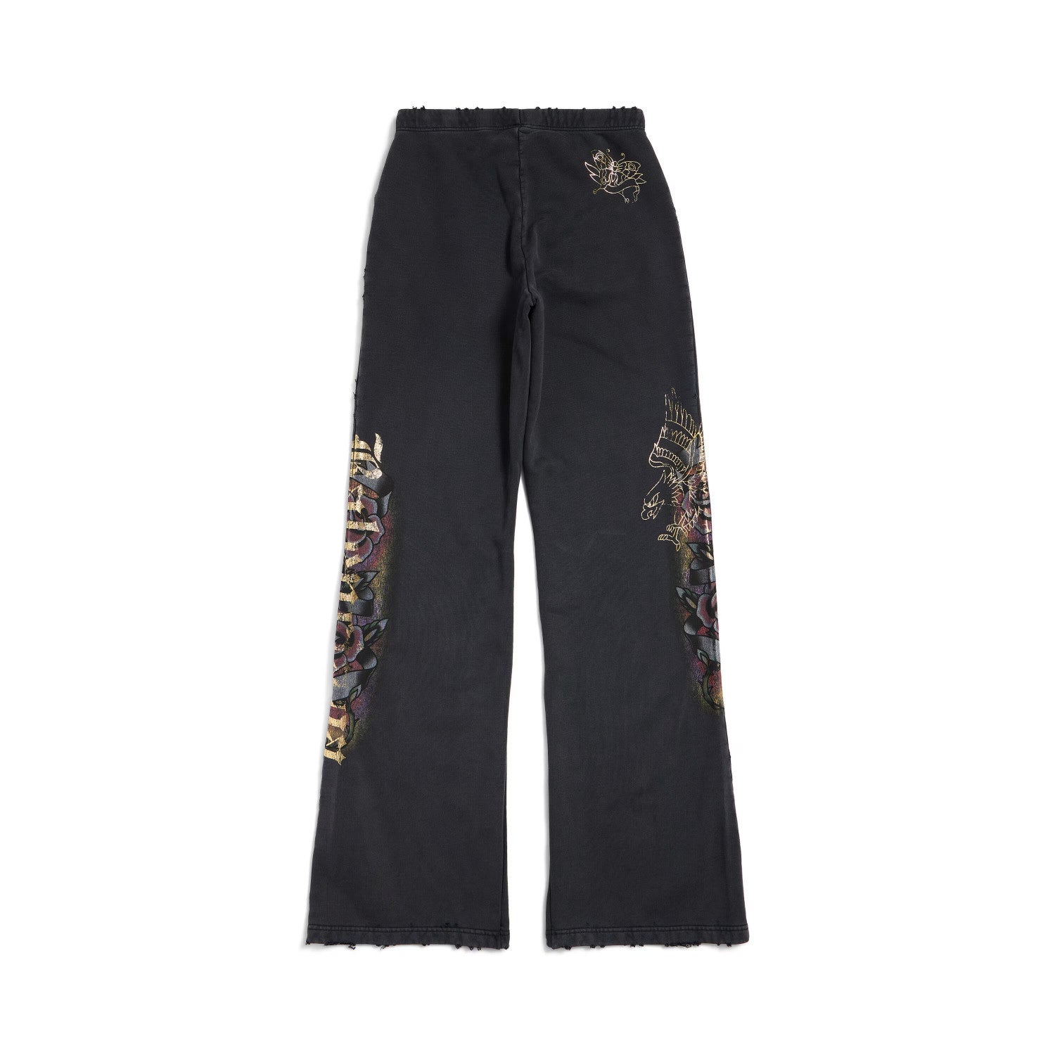 Women's Tacky Flared Sweatpants In Black Faded Spring And Summer Fashion Casual Straight Leg Wide Leg Pants Loose Sports Sweatpants Ngvp #1276