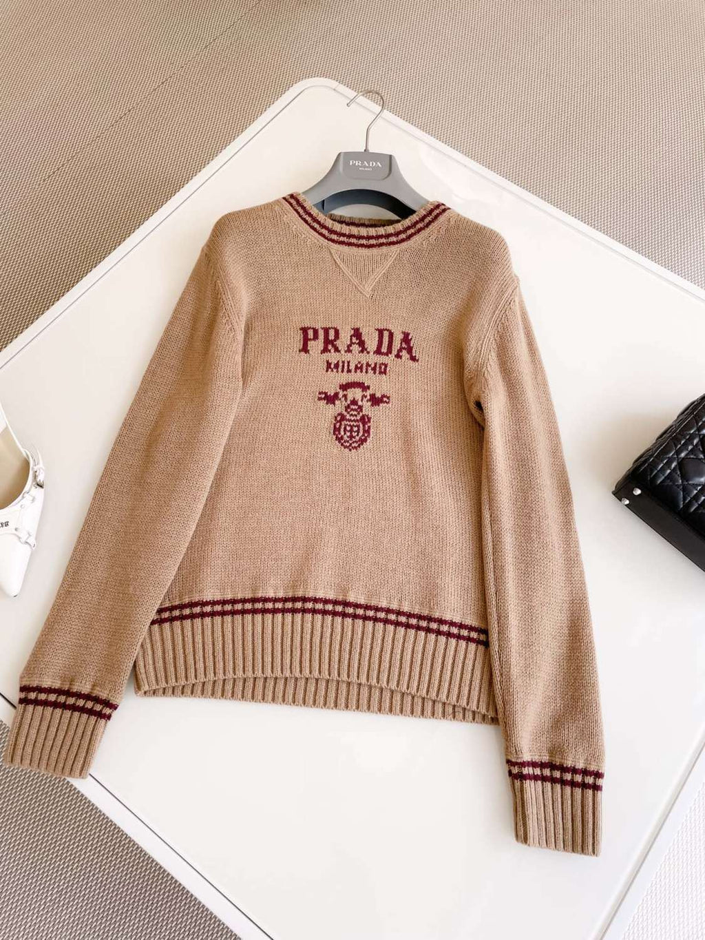 Women's Autumn and Winter Logo Letter Wool Round Neck Long Sleeve Sweater Pullover #73163