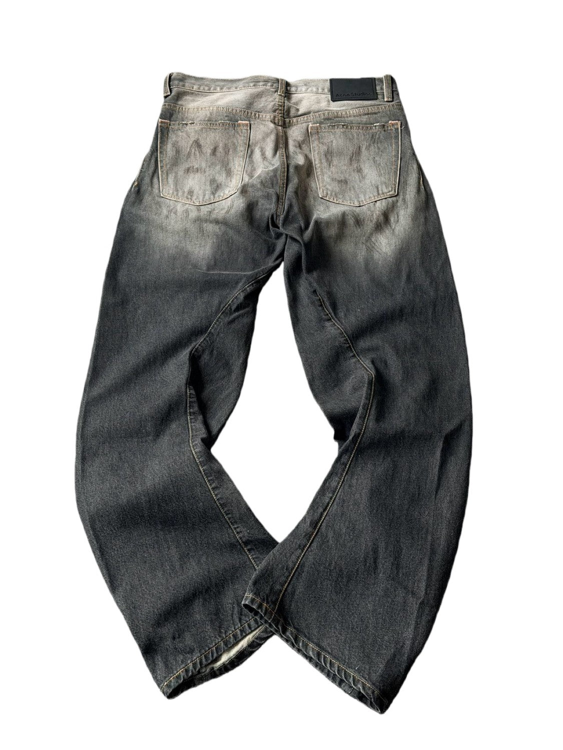 25fw FallWinter Men's Slashed Doodle Denim Washed Low-Rise Pants #83133A