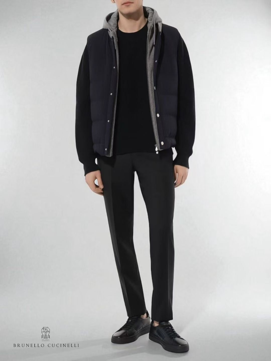 BC Men's Fall/Winter High-Street Color-Blocked Single-Breasted Solid Sleeveless Hooded Down Vest Ngvp #2321