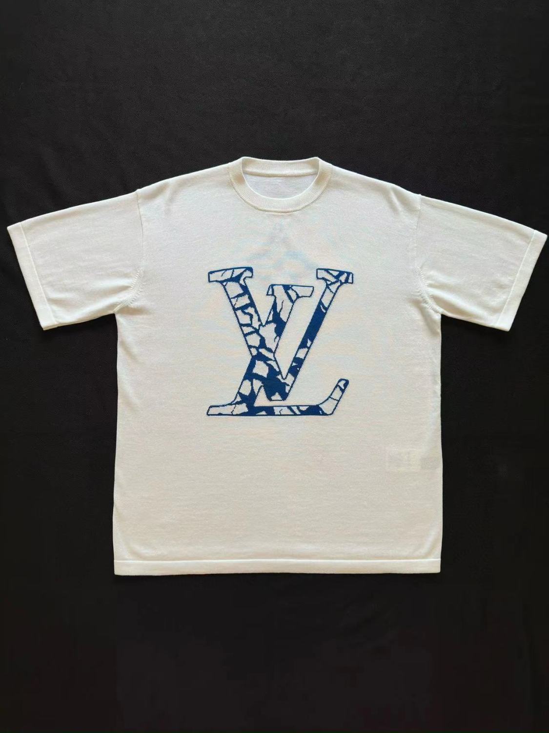 Men's Summer Logo Letter Print White Cotton Short Sleeve Fitted Straight T-Shirt #97965