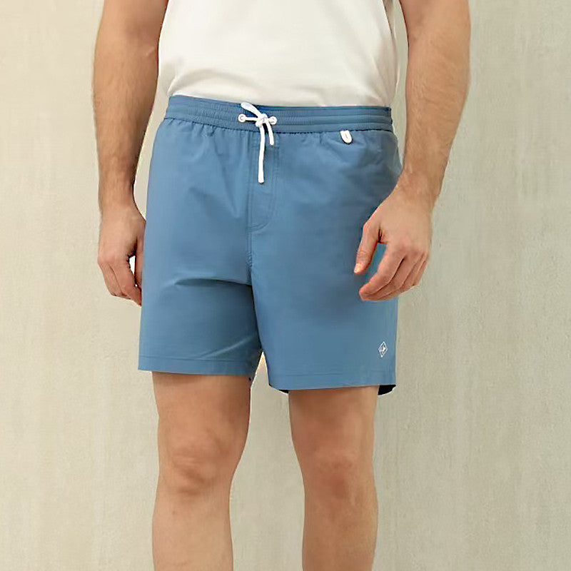 Men's Summer Solid Color Elastic Waist Tie Casual Comfortable Shorts #75521