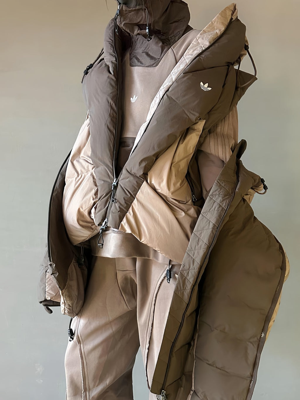 Originals X HAMCUS Men's and Women's Colour Blocking Chest Small Logo Pocket Hooded Sweatshirt Pullover #99191