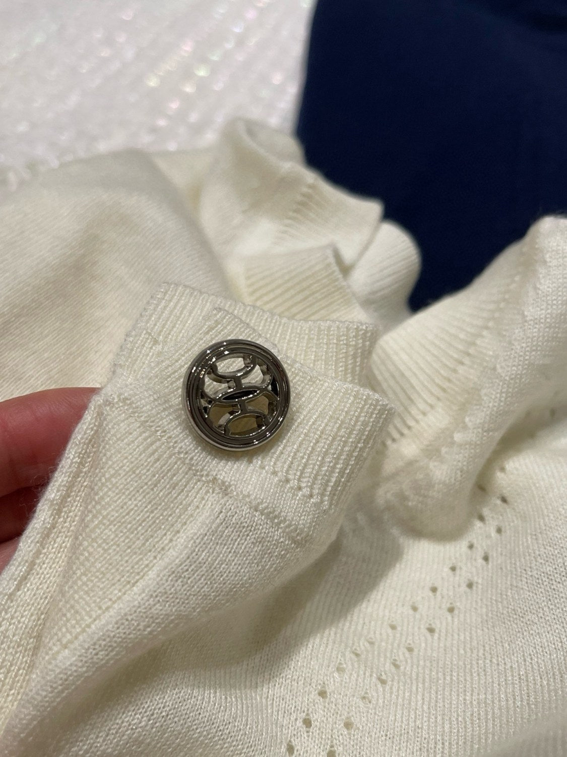 positioned jacquard wool yarn knitted polo short-sleeved T-shirt #194308