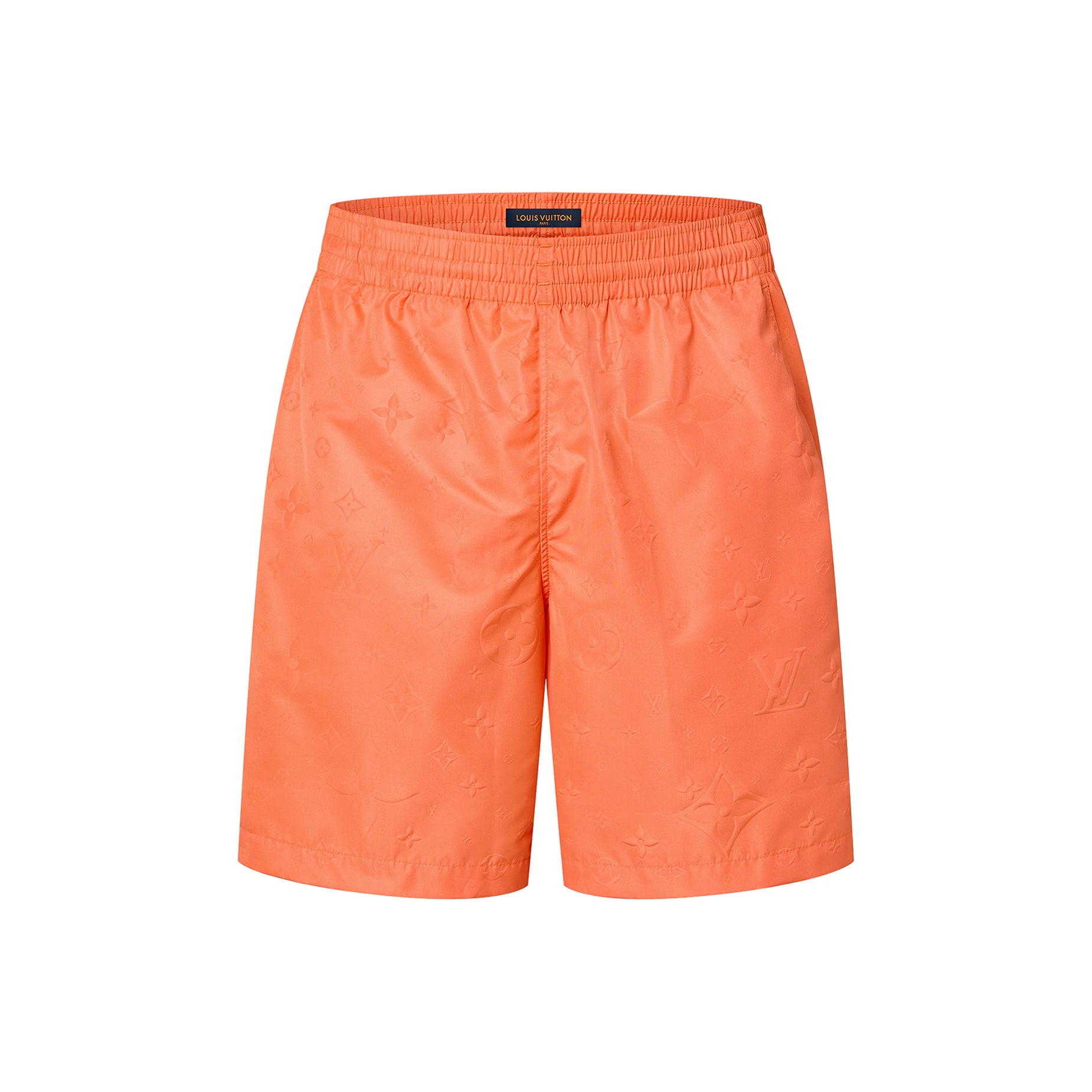 Men's Summer Solid Color Polyester Beach Full Print Casual Signature Swim Board Shorts #75891