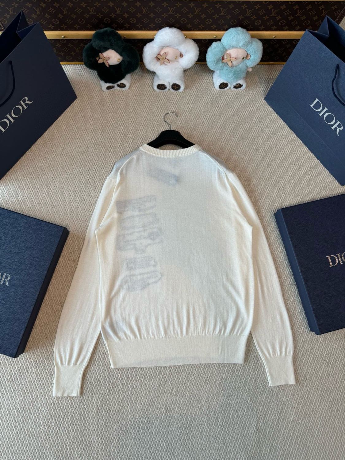 CD Men's Spring and Autumn Solid Color Pattern Printed Ribbed Round Neck Long Sleeve Sweater #74315