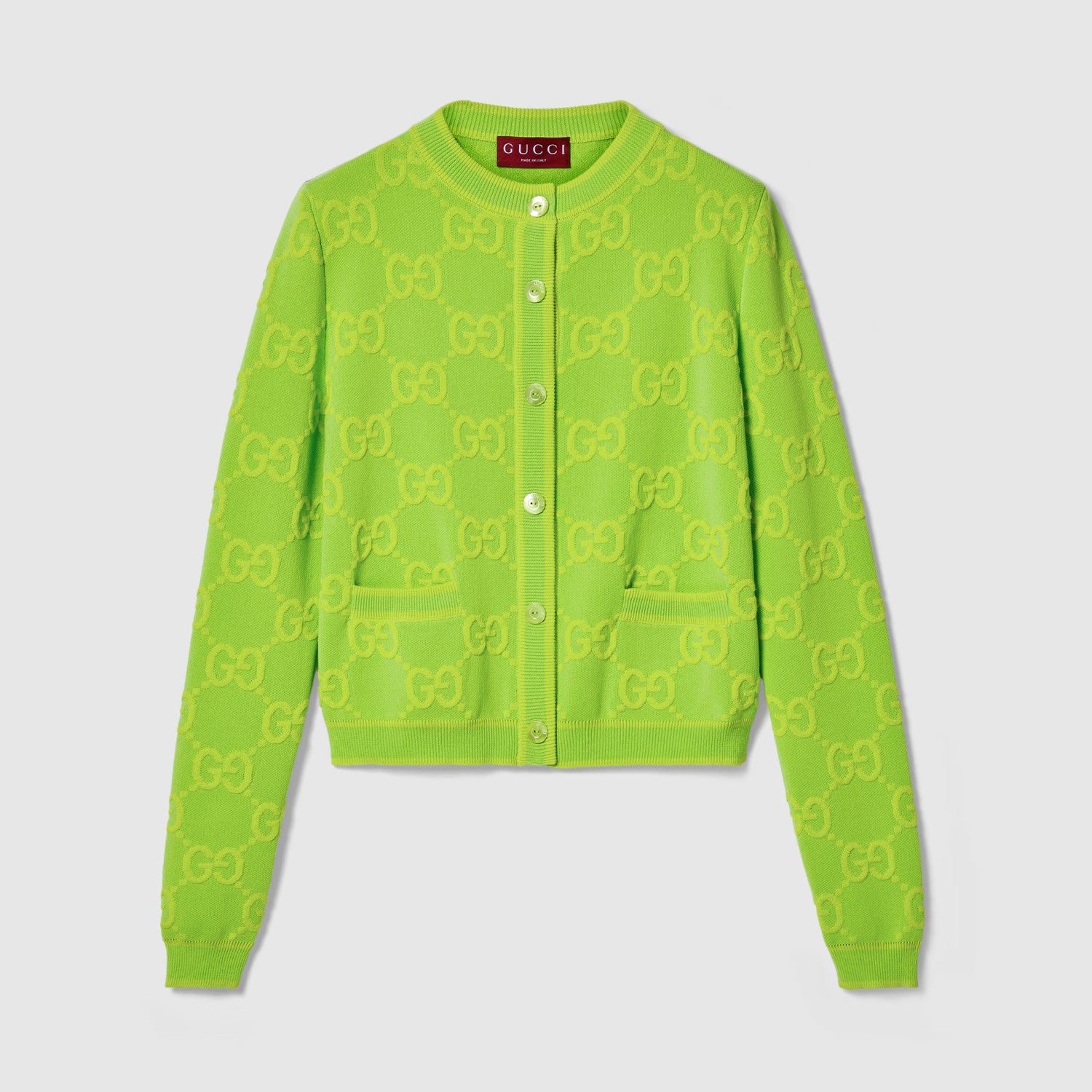 Women's Spring and Autumn Pink Logo Pattern Round Collar Single Breasted Long Sleeve Knit Jacket Cardigan #72334