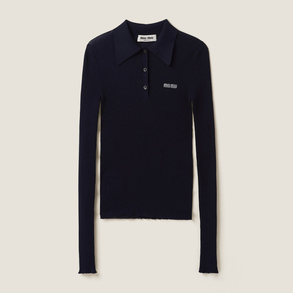 Women's Solid Color Logo Letter Print Casual Cashmere Long Sleeve Polo Shirt Top #72844