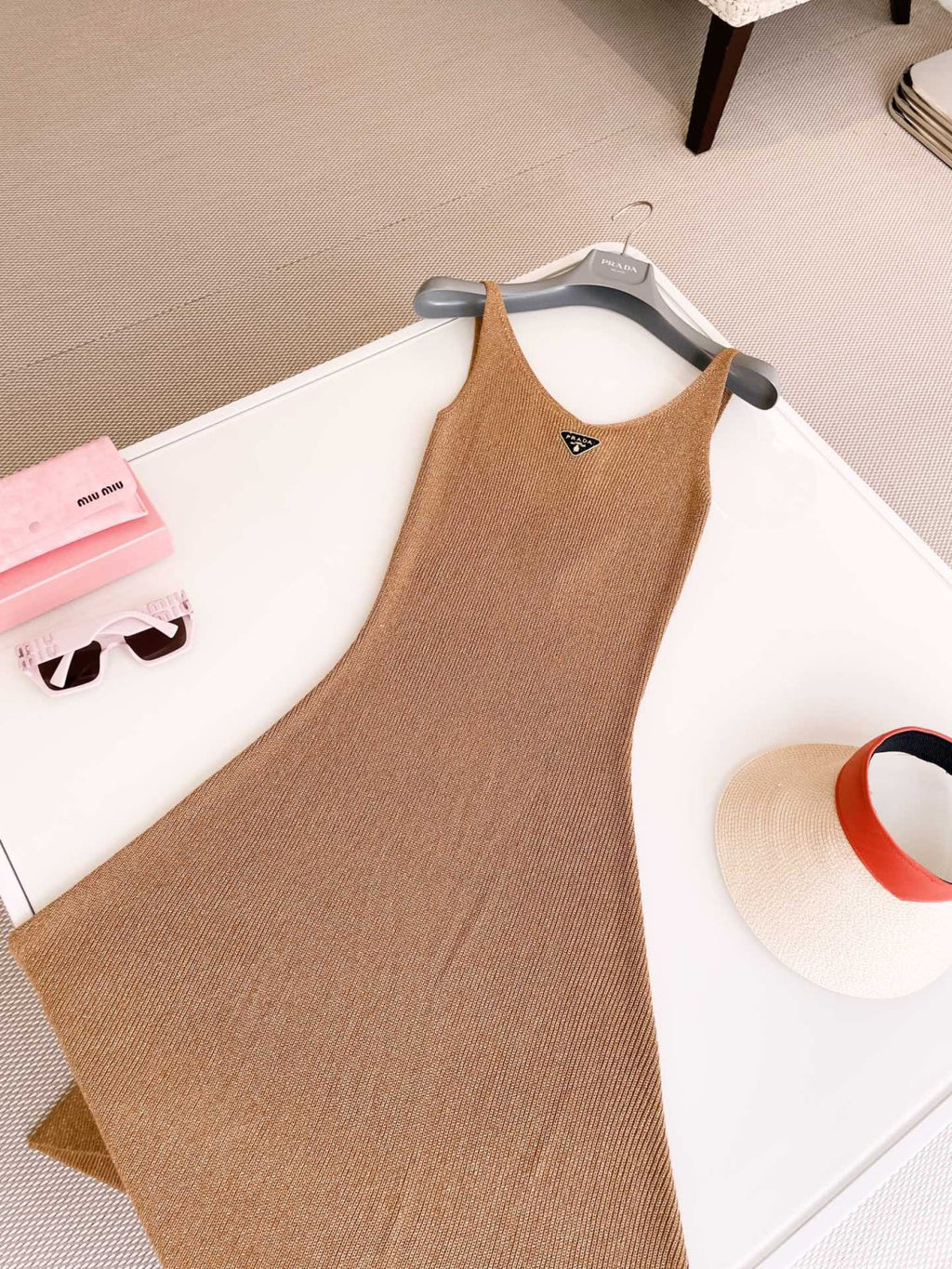 Women's Summer Gilt V-Neck Knit Halter Long Dresses #72456