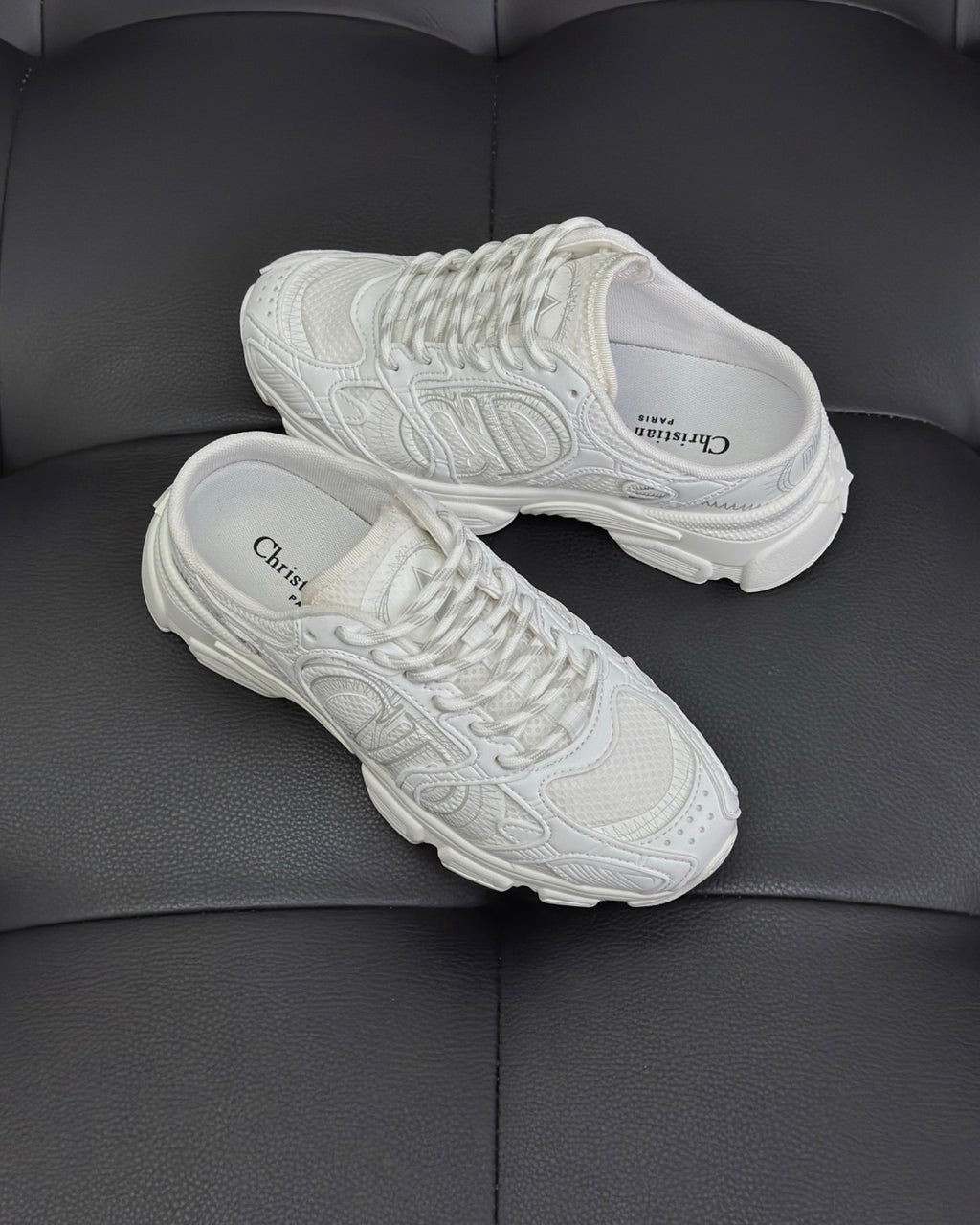 CD Chrono Women's Spring/autumn Two-tone Mesh Fabric Round Toe Lace-up Slip-on Low-top Shoes Fashion Casual #78135