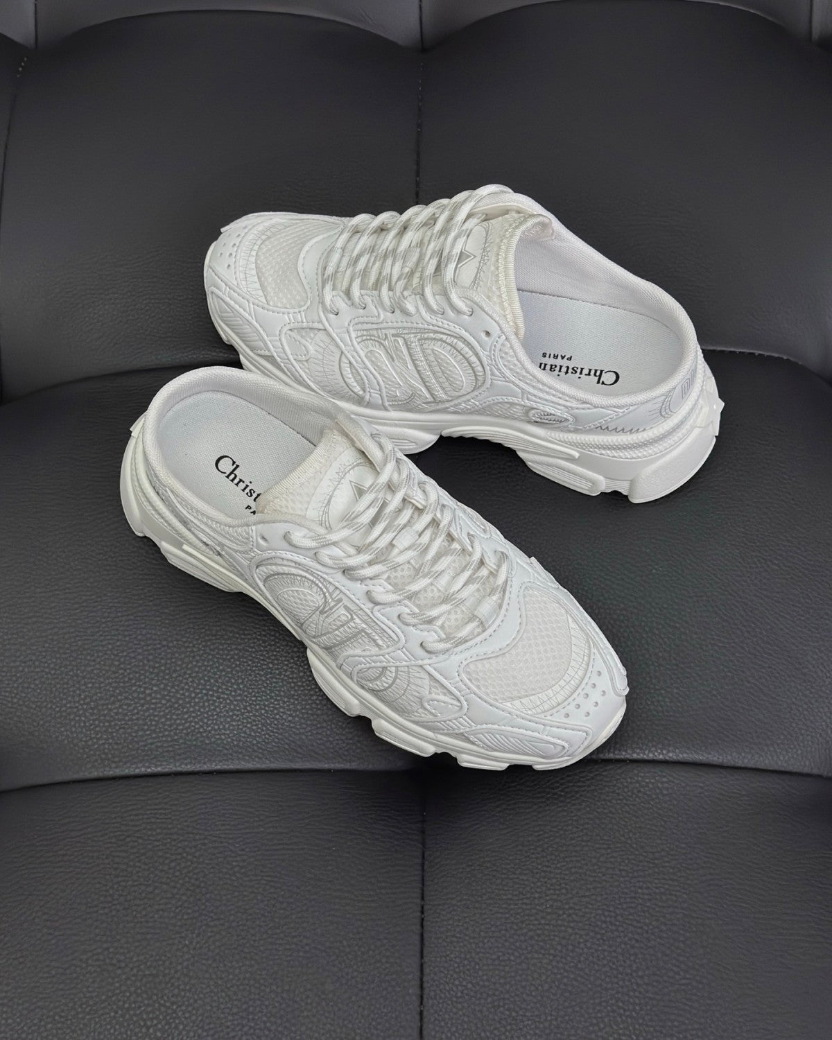 CD Chrono Women's Spring/autumn Two-tone Mesh Fabric Round Toe Lace-up Slip-on Low-top Shoes Fashion Casual #78135