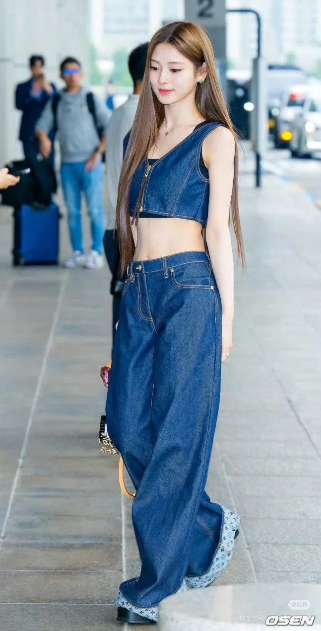 Women's Flap Flare Jeans Four Seasons Solid Color Mid-Waist Pocket Zipper Casual Pants Pants Leg Logo Printing #81345