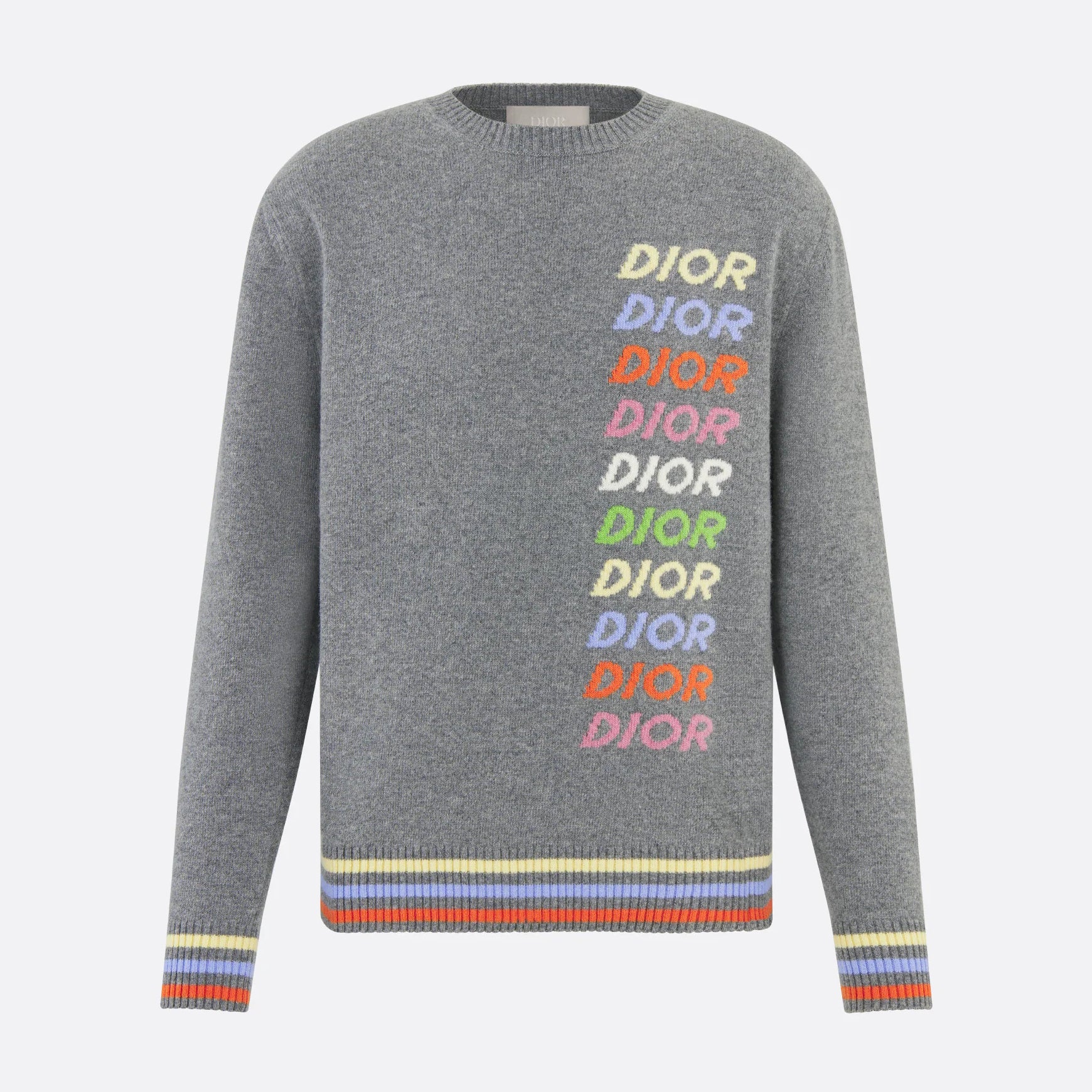 Men's Spring & Autumn Colorful Logo Letter Embroidery Crew Neck Cashmere Sweater Pullover #97942
