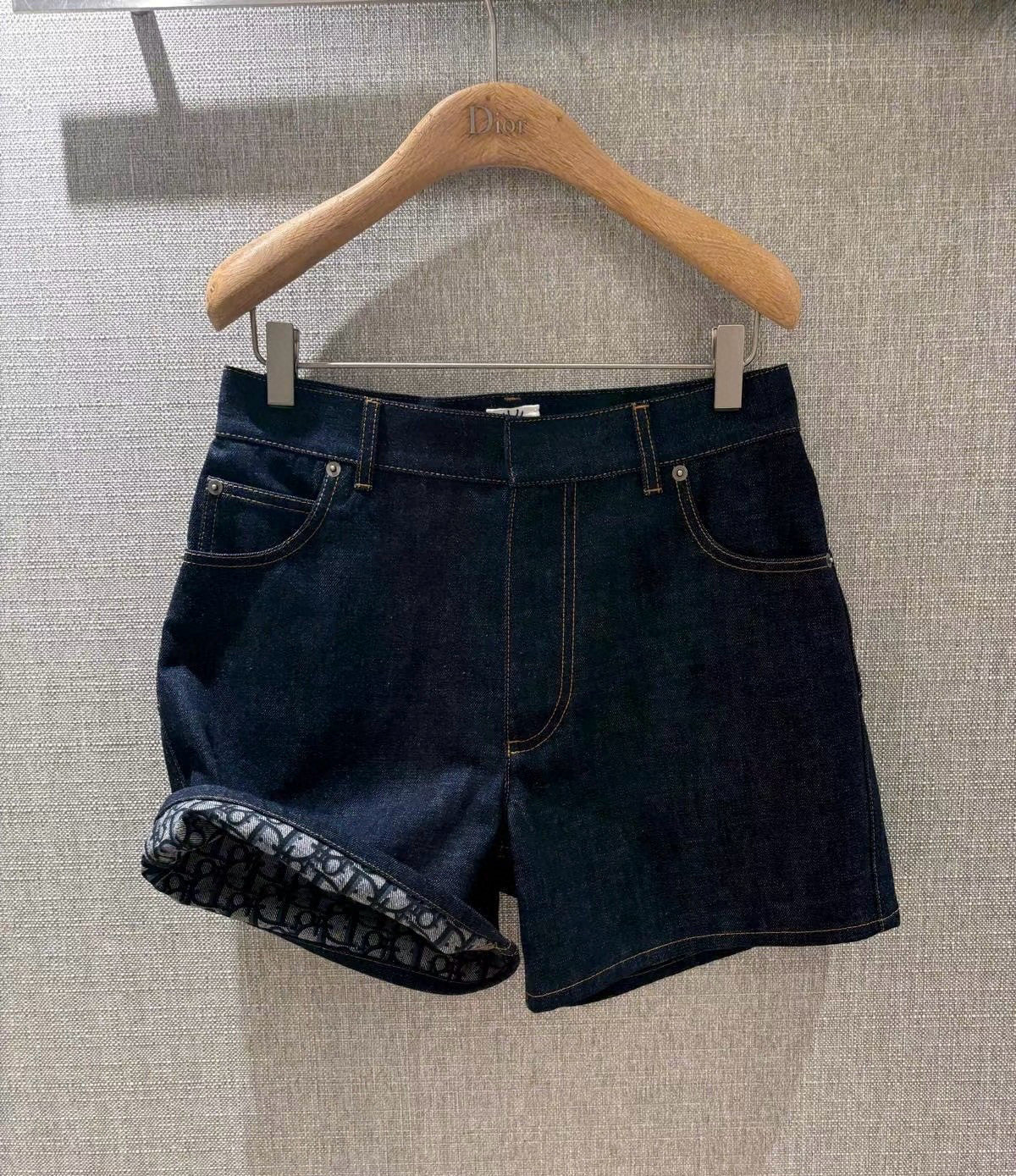 Women's Summer Monogrammed Blue Denim Shorts #75874