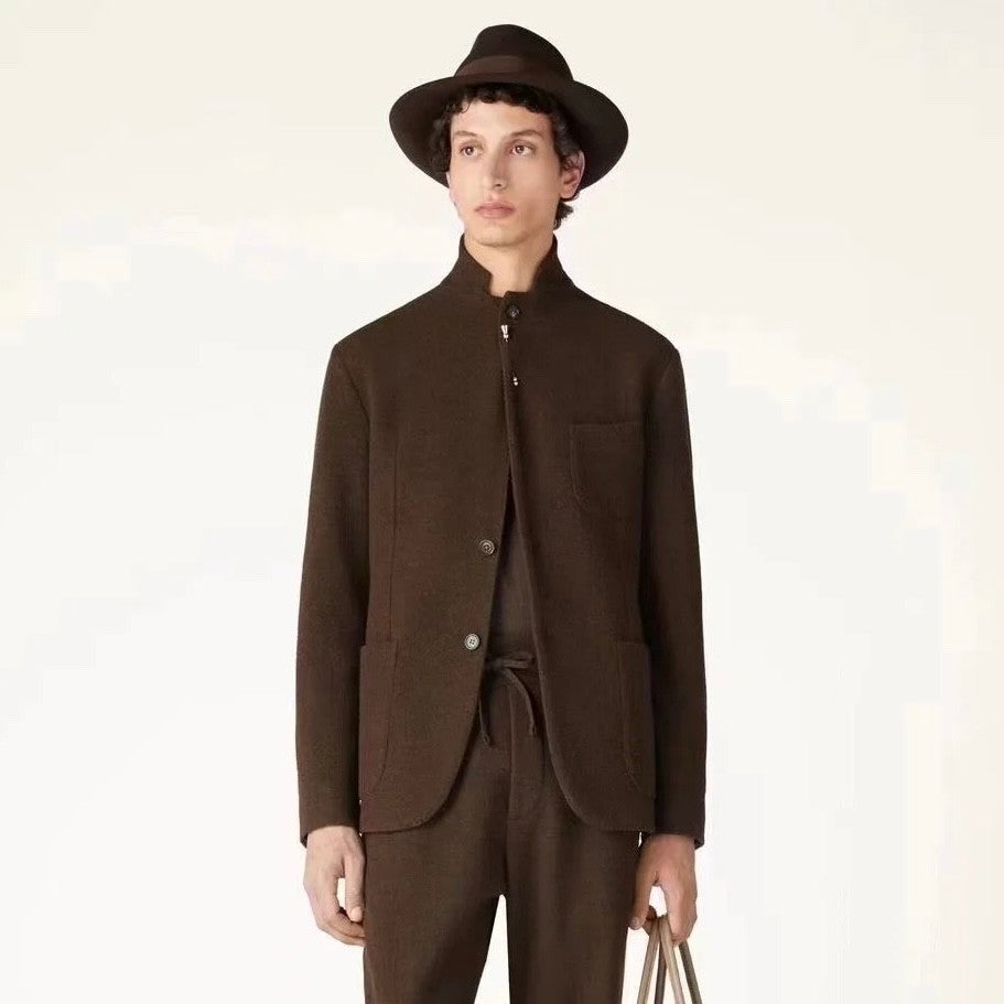 Women's Fall And Winter Retro Collar Single-breasted Wool Suit Fashion Casual Jacket  Ngvp #8944