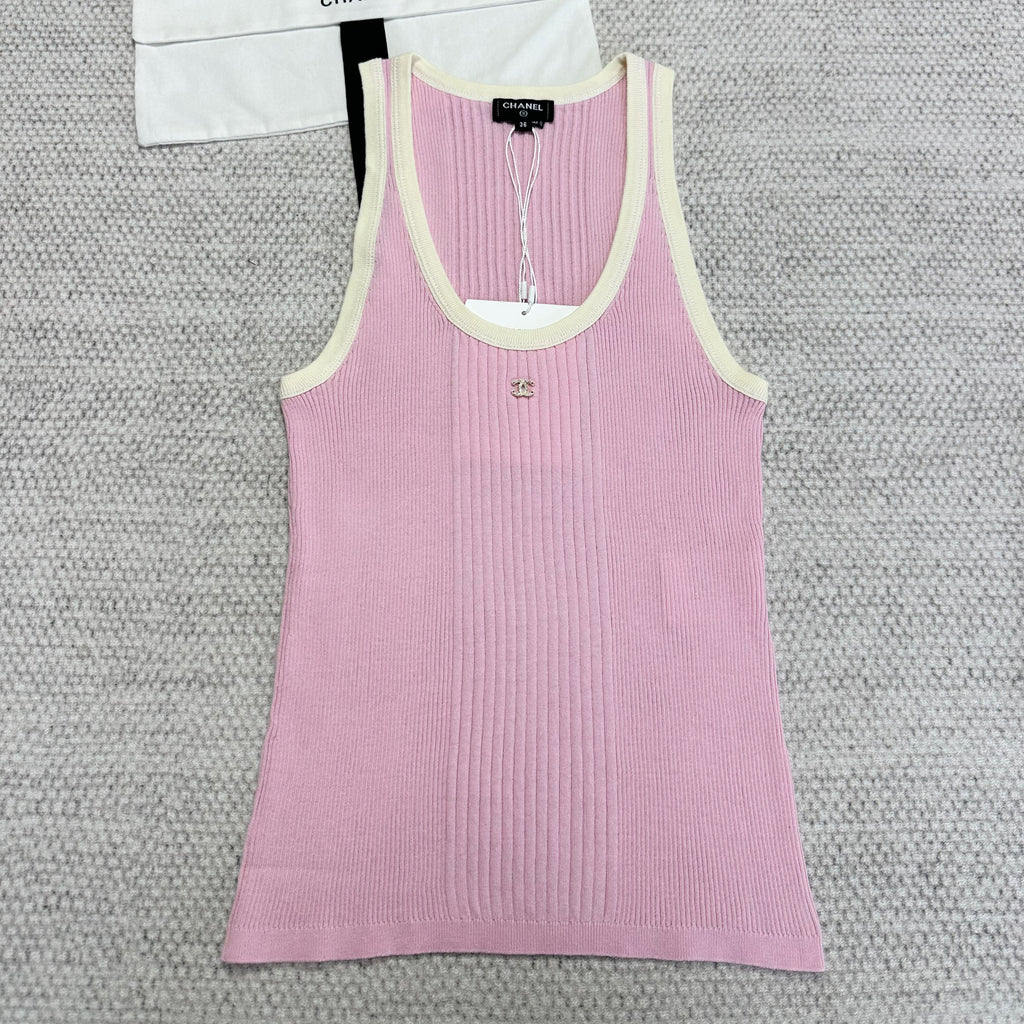 Women's Summer Fashion Casual Solid Color Round Neck Sleeveless Knit Tank Top Vest #78478