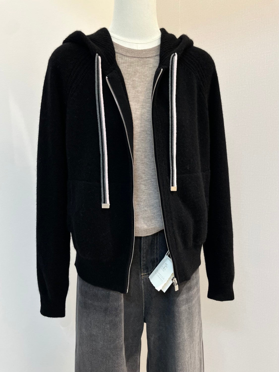 Women's Spring And Autumn Fashion Casual Knitted Drawstring Hooded Suit Long Pants Long Sleeve Solid Color Cashmere Sweater Ngvp #8772