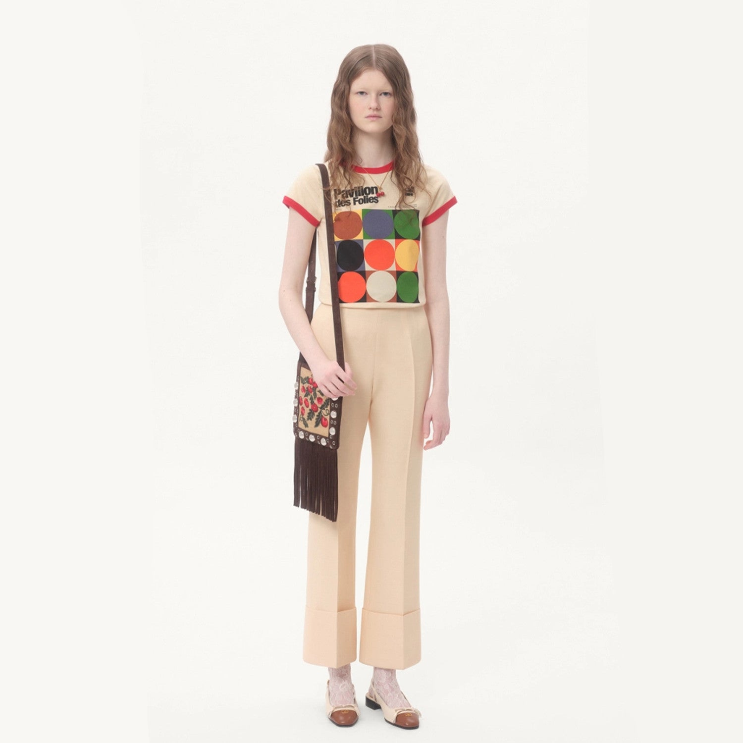 Women's Men's Spring Summer Pavillon Des Folies Printed Cotton T Shirt Colour Blocking Geometric Trendy Fashion Round Neck T-shirt Top Ngvp #1295