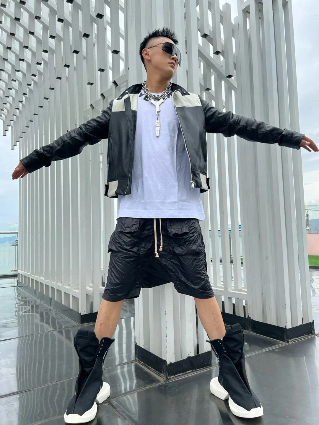 DRKSHDW Men's Spring/summer Retro High Street Thin Black Shorts Workwear Drawstring Pants  Ngvp #8794