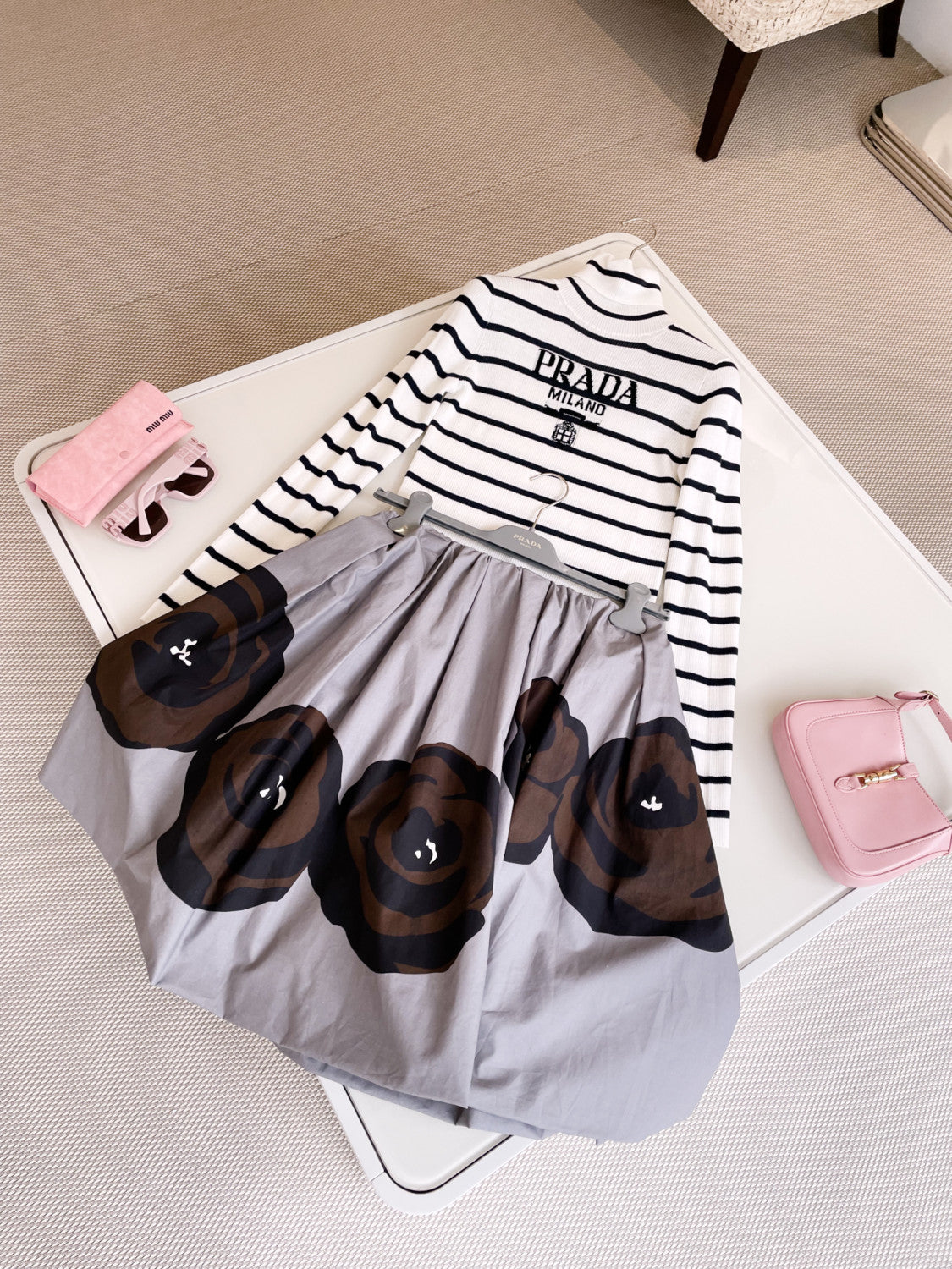 Women's Spring and Autumn Striped Printed Letter Insert High Neck Pullover Wool Sweater #75136