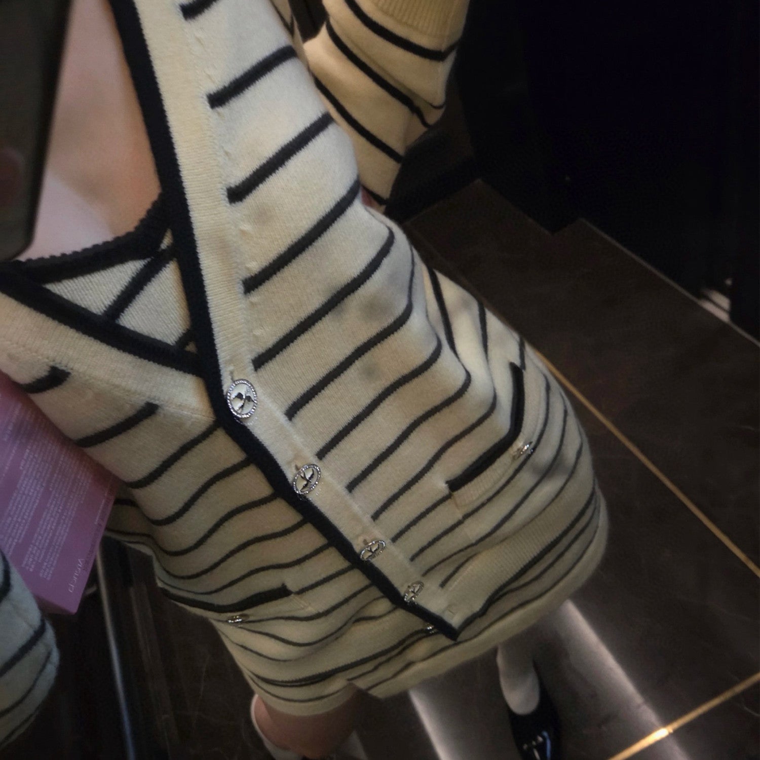 Women's Spring And Summer Blue Striped Knitted Trouser Skirt Fashion Short Slim Thin Comfortable Shorts Ngvp #1982