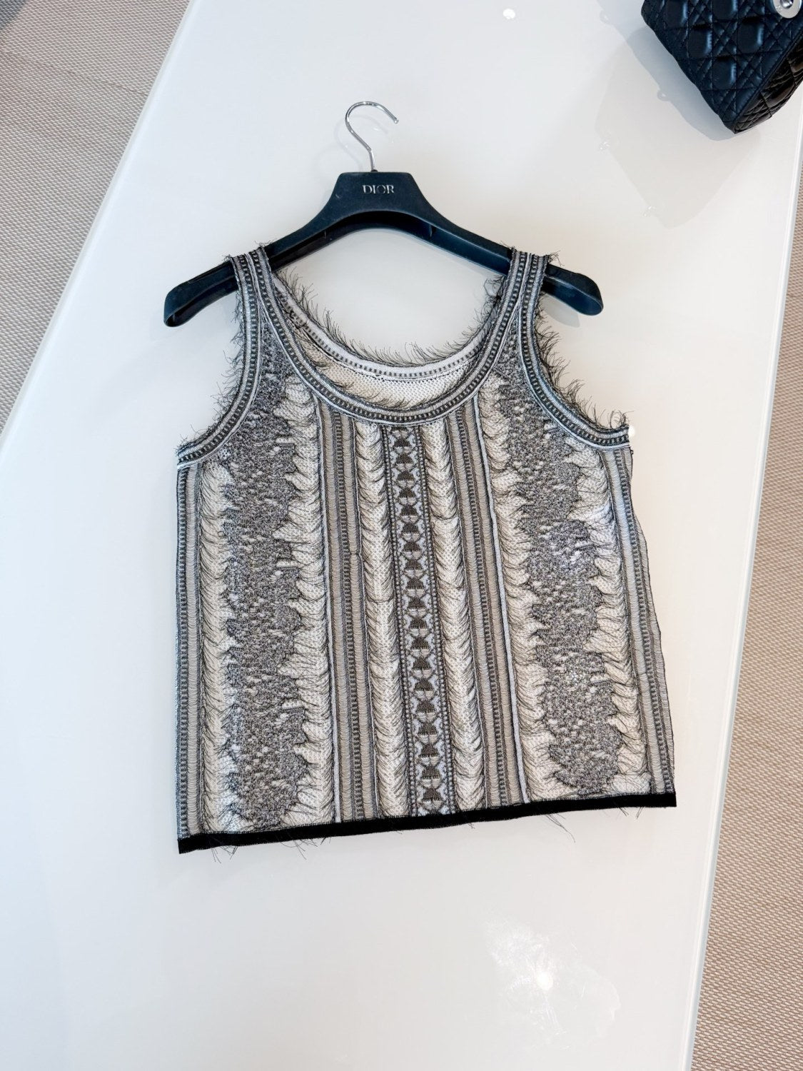 Women's Summer Lace Knit Stretch Hollow-Out Solid Color Sleeveless Vest Ngvp #2397