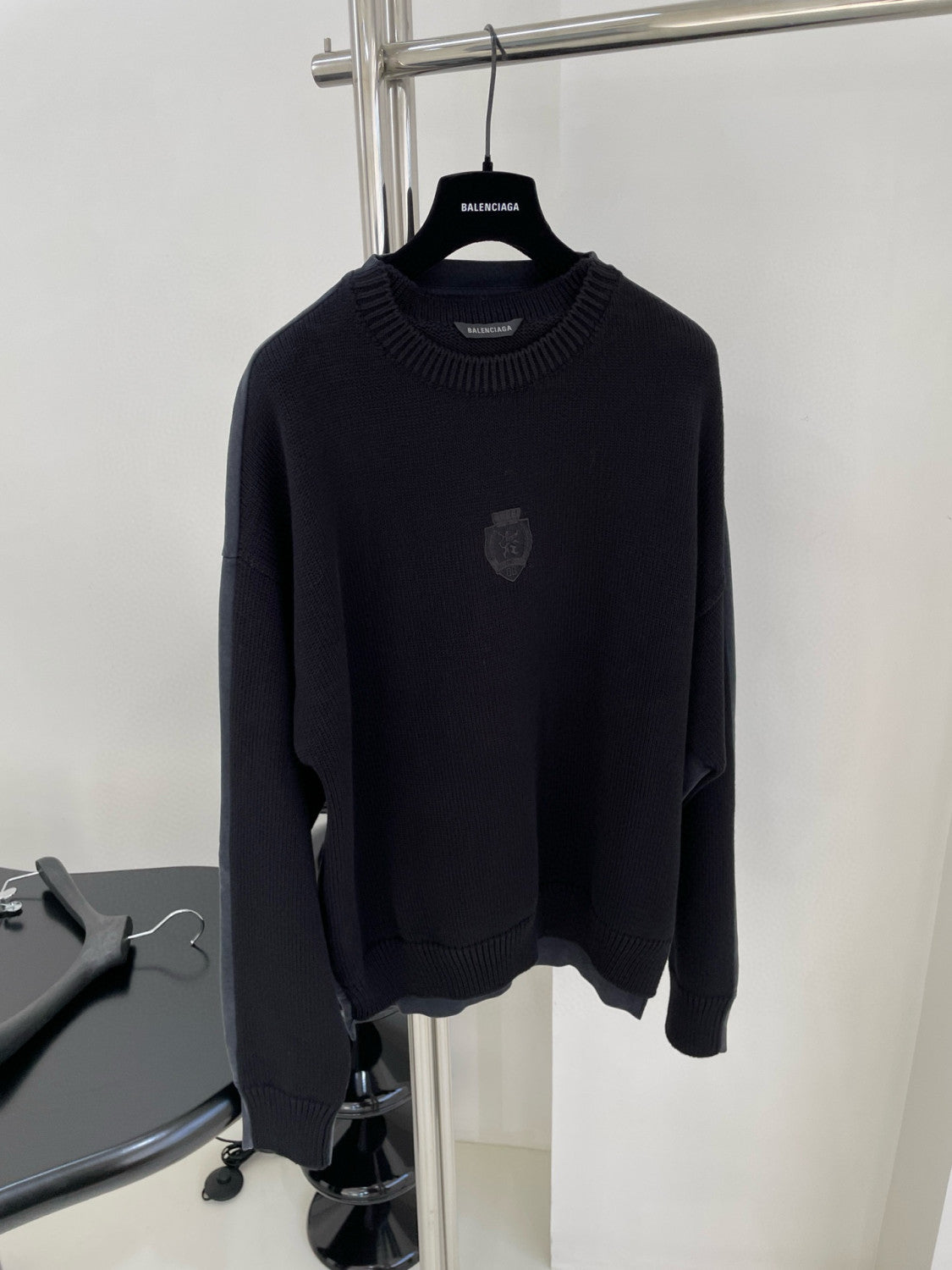 Political Campaign Hybrid Men's Spring and Autumn Splicing Logo Letter Embroidery Crew Neck Knit Sweater Pullover #98619