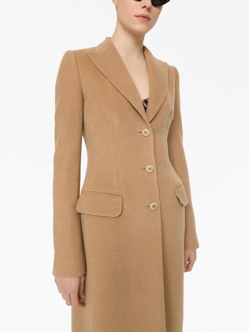 Women's Autumn And Winter Solid Color Wool Single Breasted Medium Length Long Sleeve Coat Ngvp #8955