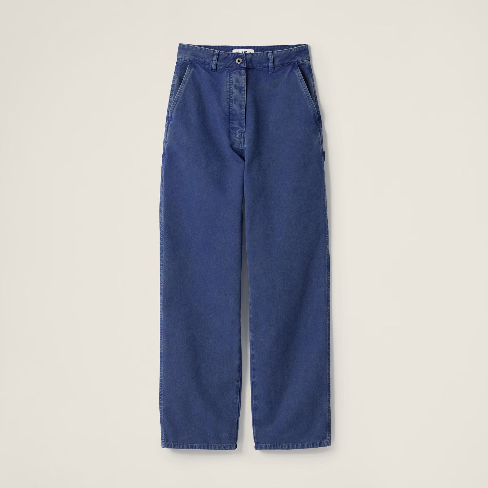 Women's Spring and Autumn Solid Color Loose Embroidered Logo Jeans Pants #75536