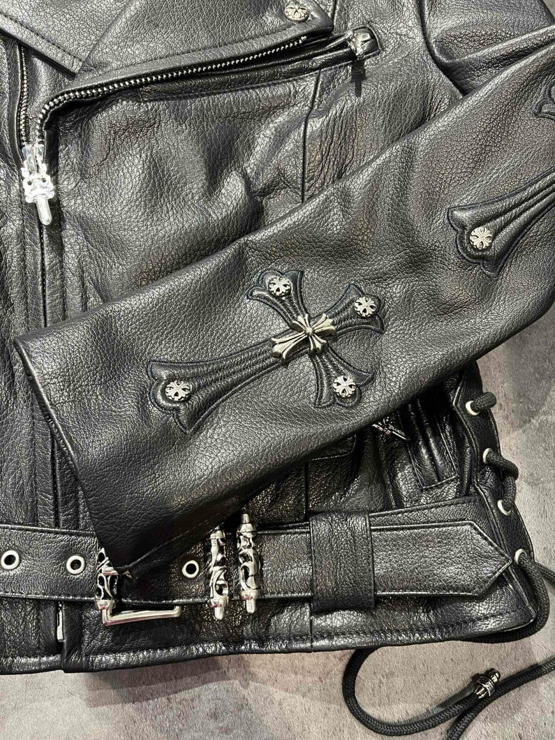 Women's Autumn and Winter Solid Color Slant Zipper Sheepskin Long Sleeve Lapel Biker Jacket #98464