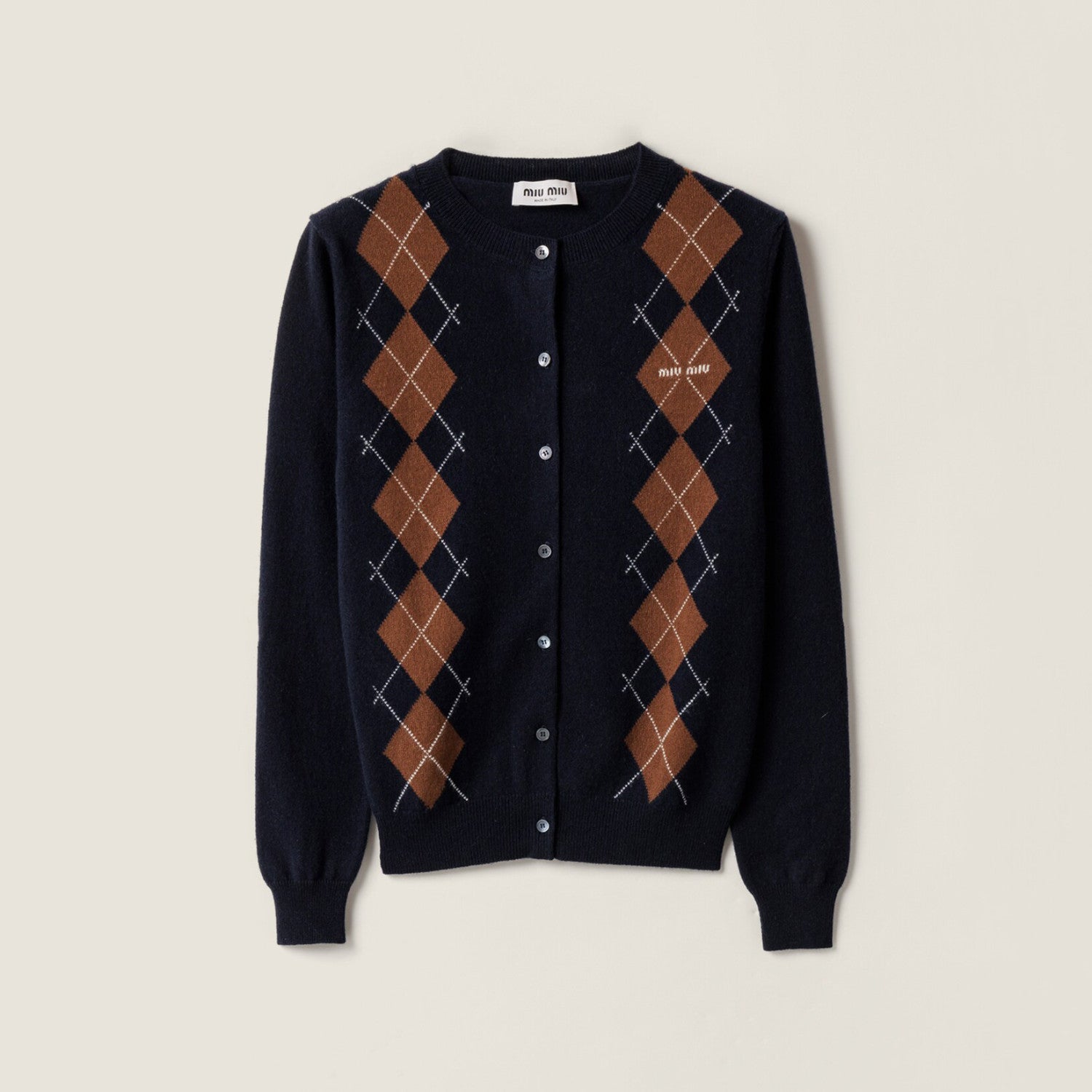 Women's Spring/Fall Fashion Casual Crew Neck Single-Button Diamond Pattern Cashmere Knit Cardigan #78497