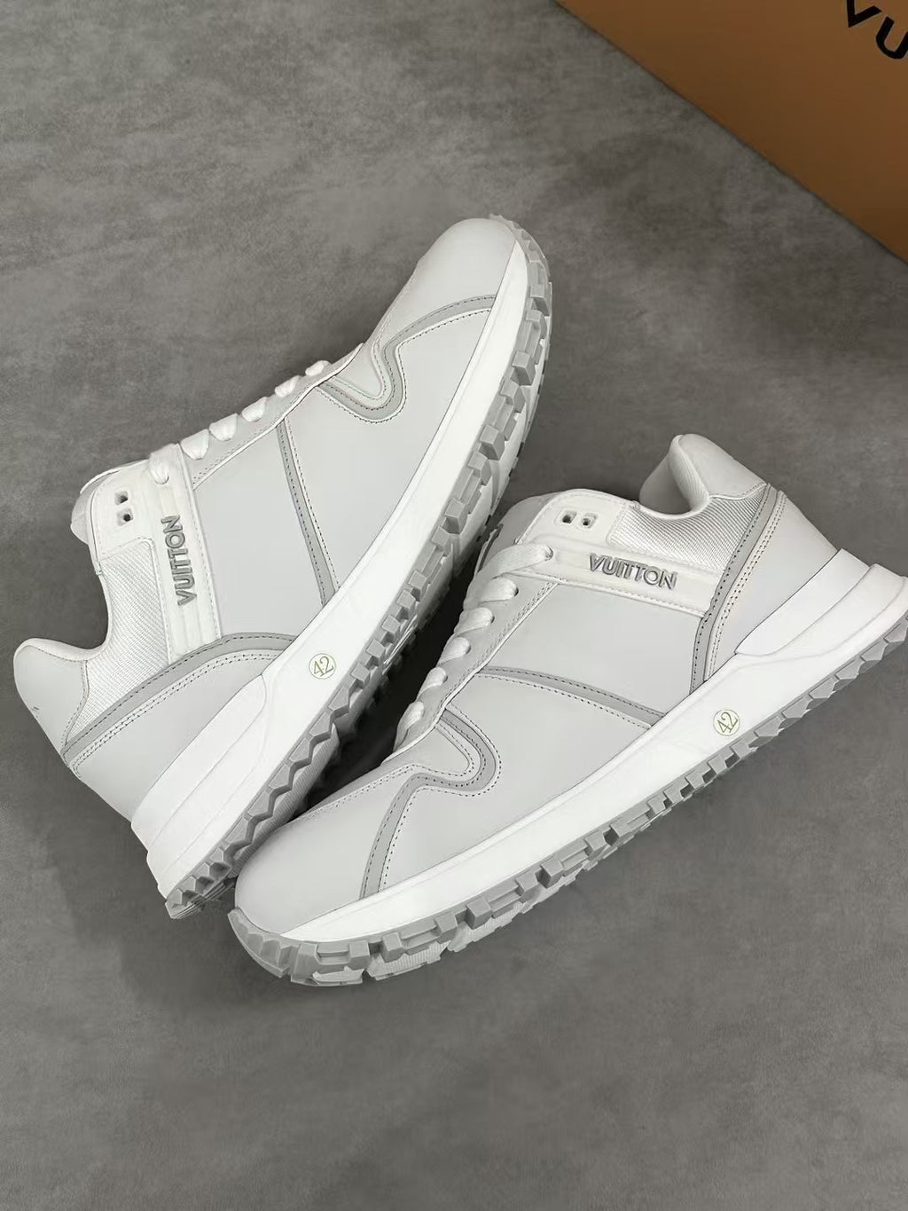 Run Away Maxi Men's Solid Colour Leather Low-Top Lace-Up Sneakers Shoes #77817