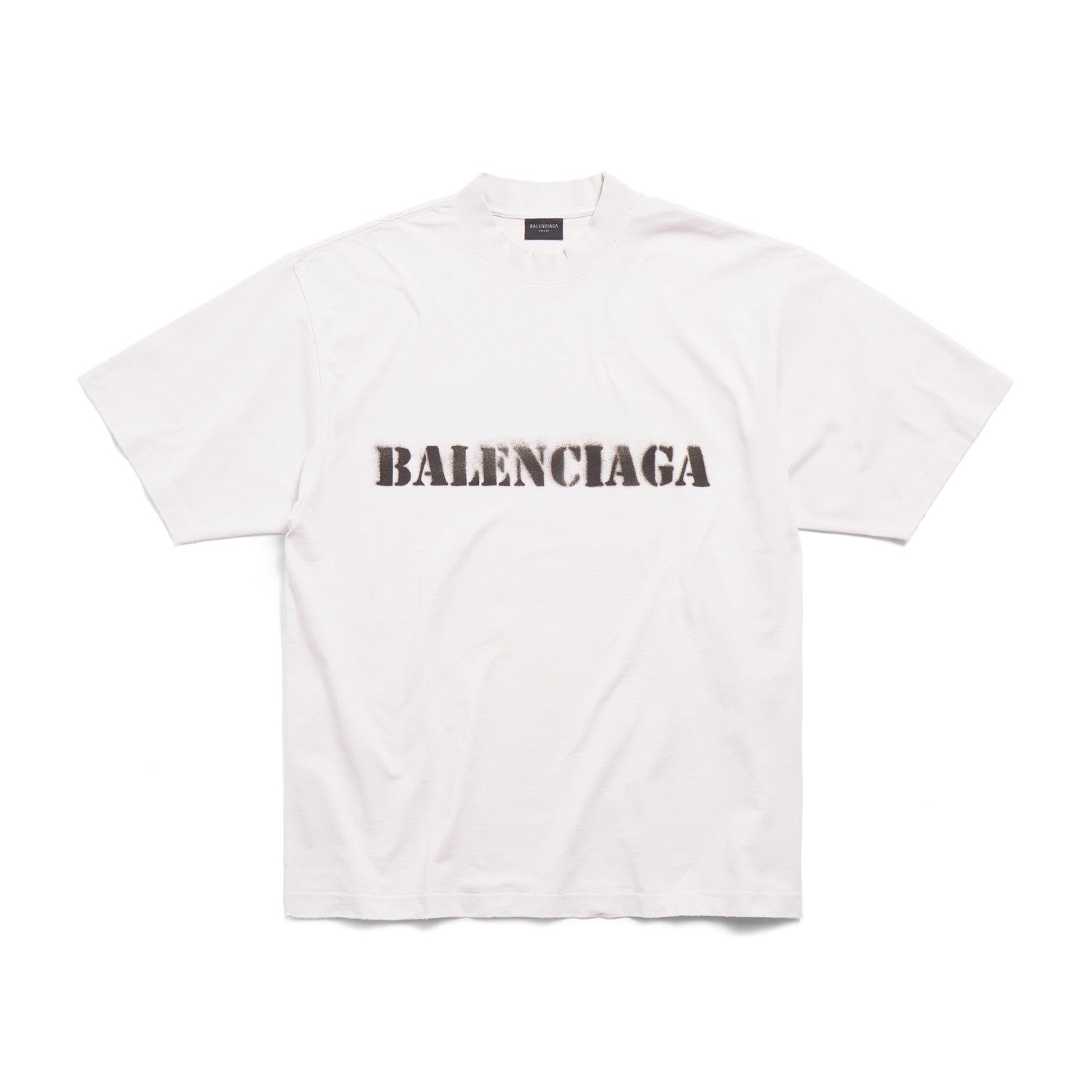 Stencil Type Men's Summer Solid Color Letter Round Neck Pullover Straight Loose Fit Short Sleeve T-Shirt #98597