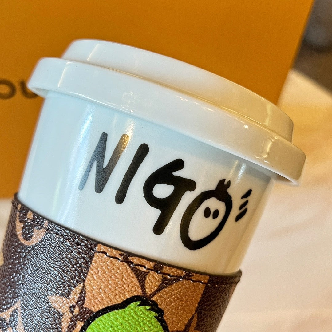 Duck Image Cowhide Mug Cover Ceramic Mugs Cup #72998