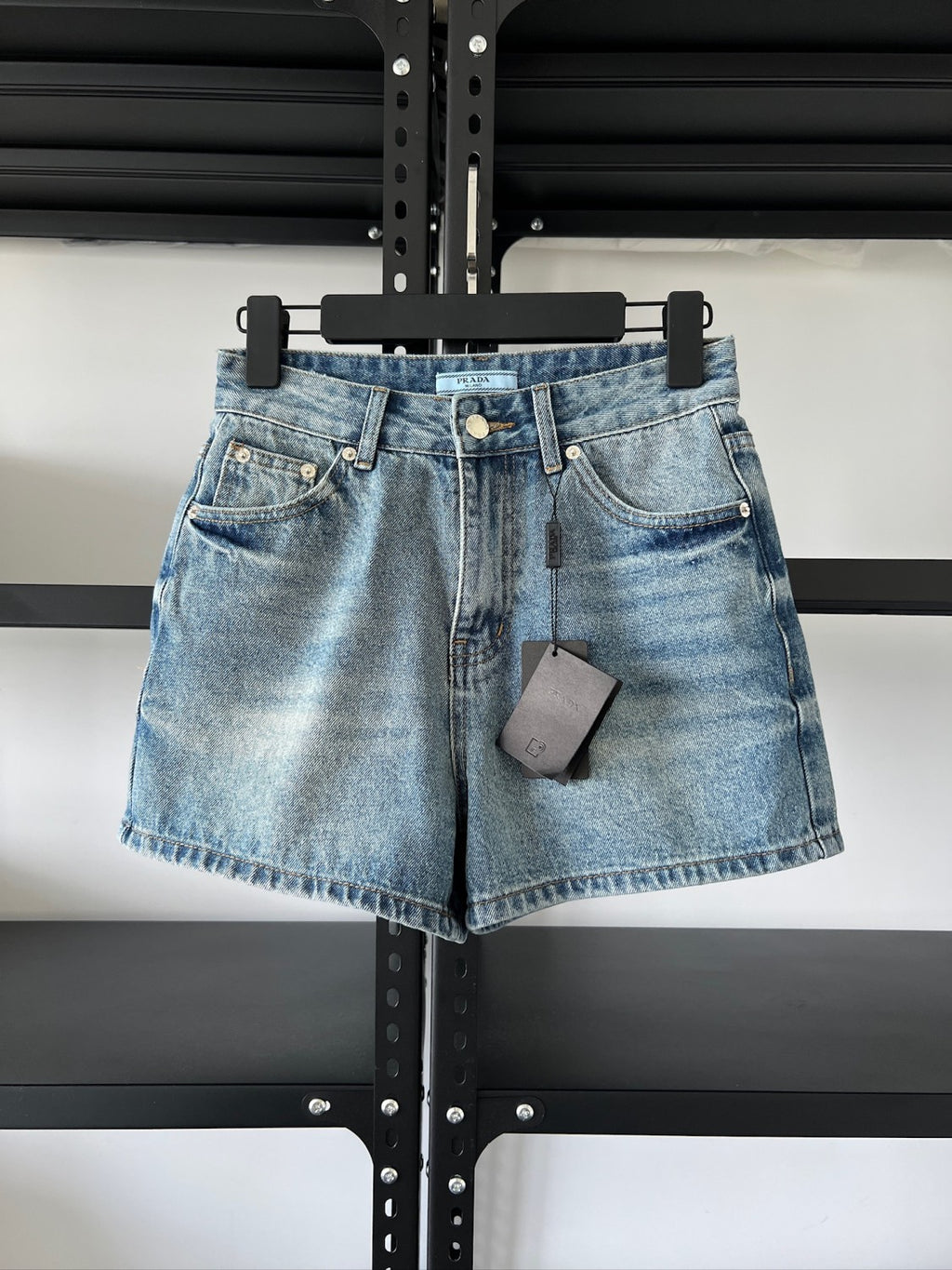 Women's Summer Solid Color Washed High Waist Casual Denim Shorts #75658