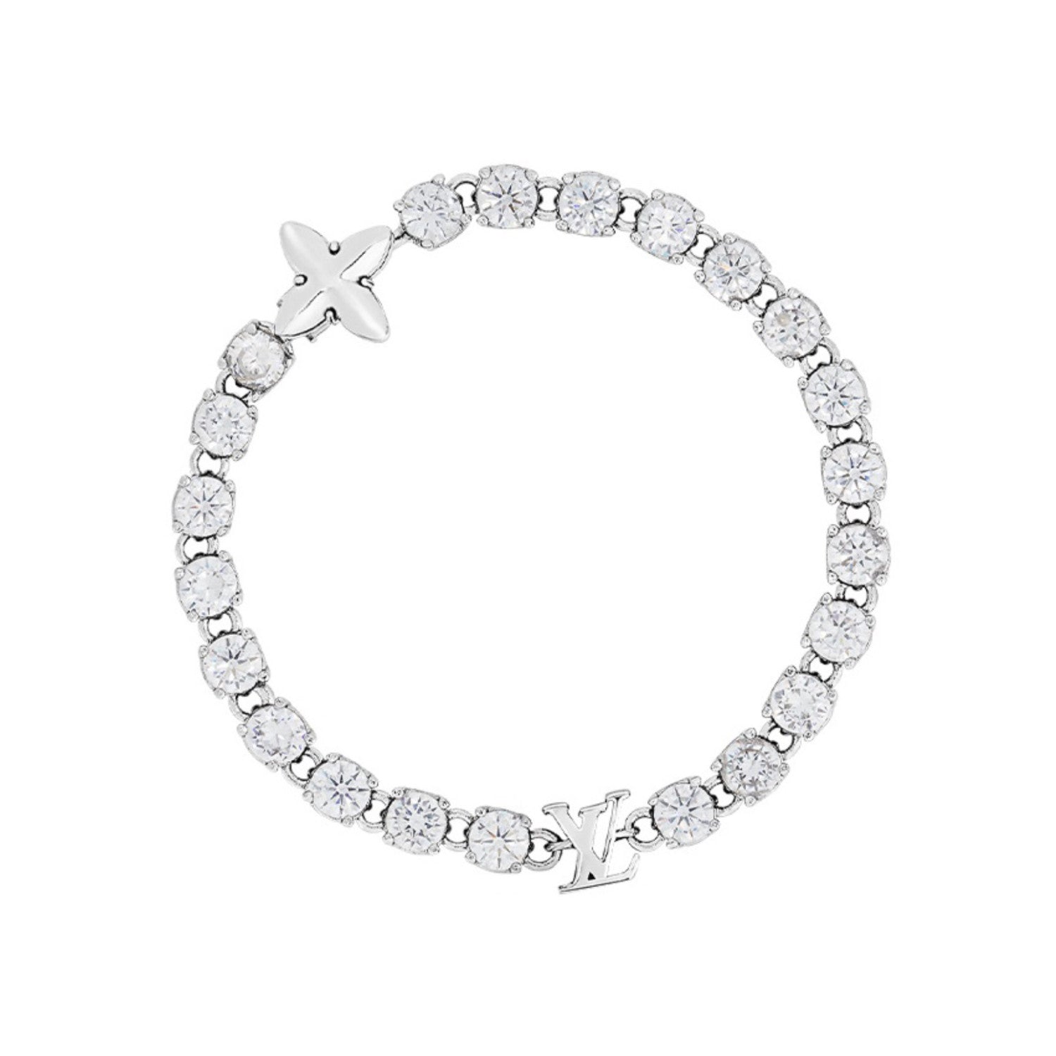 CRYSTAL Men's Blue Monogrammed Zirconia Bracelet Jewelry #73244