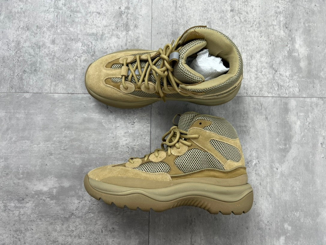 AD x Yeezy DSRT Boot Men's Women's Autumn and Winter Fashion Leather Round Toe Lace Up Casual Solid Color Sneakers Shoes Outdoor Boots Ngvp #9545